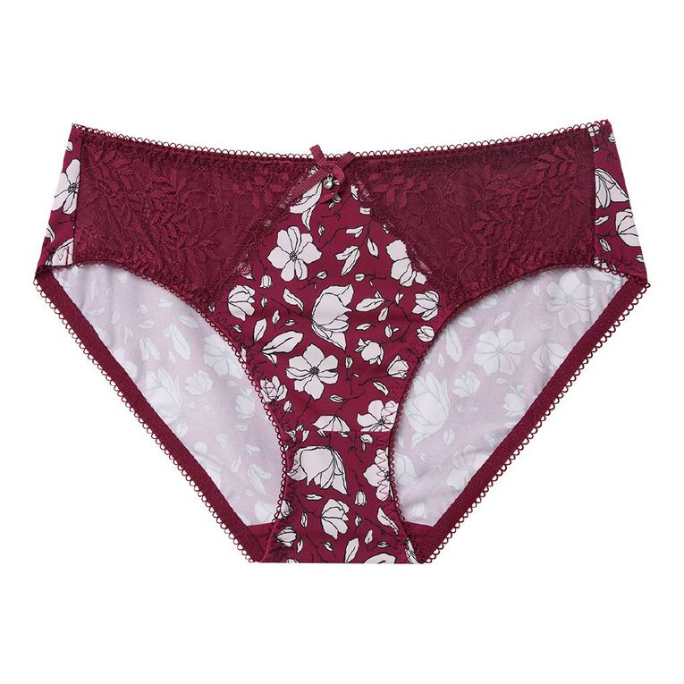 H&H Women's Belle Bikini Briefs, Red Dark, hi-res