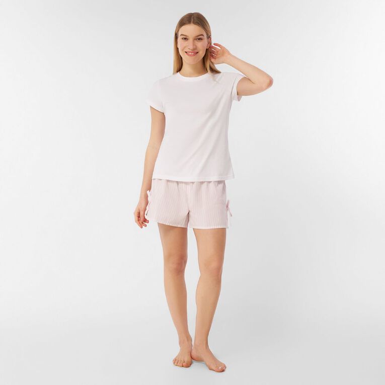 H&H Women's Woven Sleep Shorts, Pink Light, hi-res