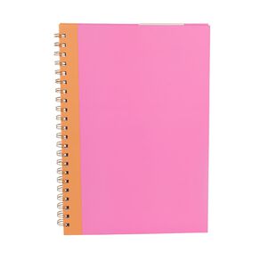 Uniti Stationery Brights Pink A4 Hard Cover Spiral Notebook
