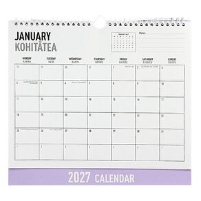 WS 2027 Wall Calendar Hard Back