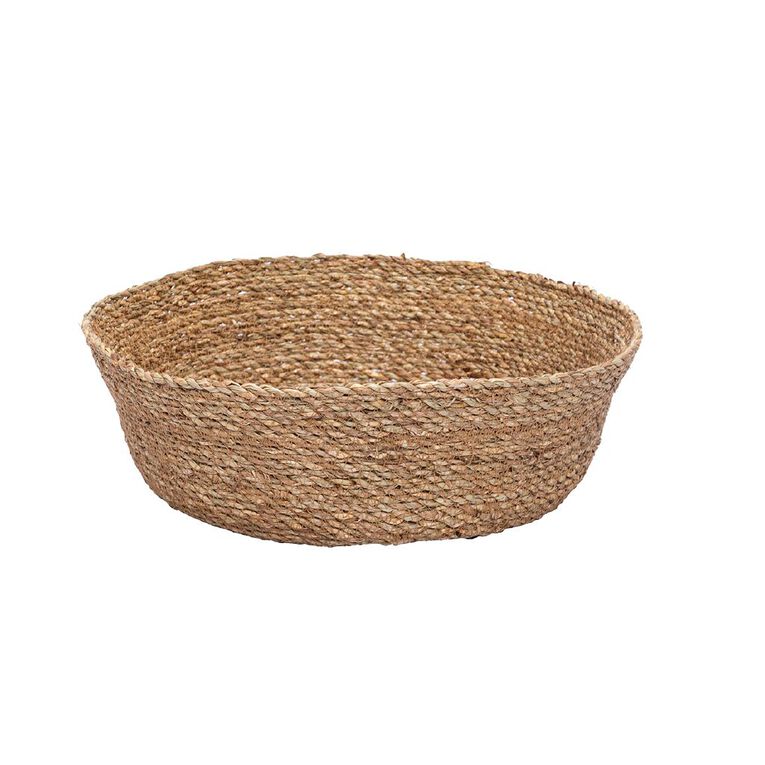 Living & Co Natural Grass Woven Bowl 36cm x 11cm, , hi-res