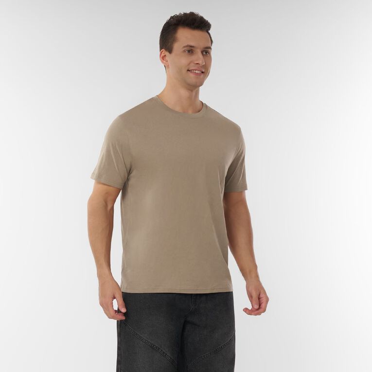 H&H Men's Regular Fit Plain Tee, Brown Mid cinder, hi-res