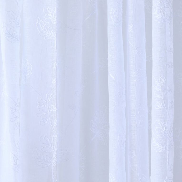 Living & Co Alice Voile White 90-180cm Wide/200cm Drop, White, hi-res