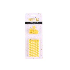 Party Inc Candles Yellow 12 Pack