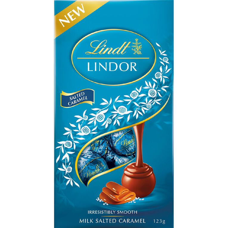 Lindt Lindor Milk Salted Caramel Pouch 123g
