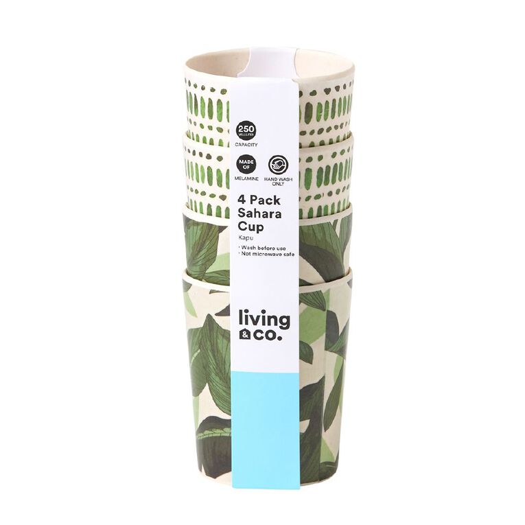 Living & Co Sahara Picnic Cups Multi-Coloured 4 Pack, , hi-res