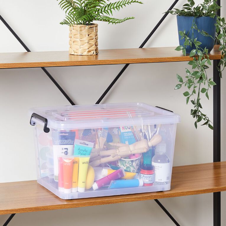 Living & Co Rolling Organiser 27L Clear, , hi-res