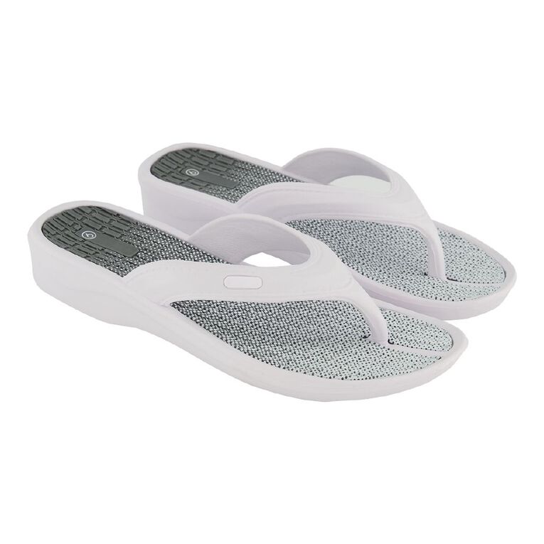 H&H Women's Sporty Jandals, White, hi-res