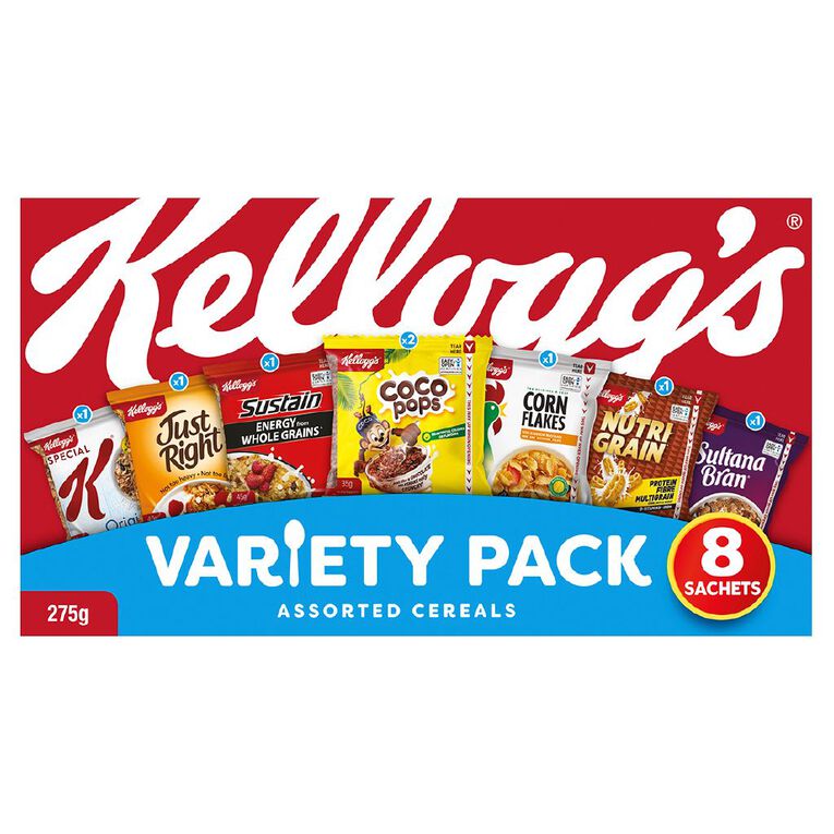 Kelloggs Variety Assorted Breakfast Cereal Sachets 8 Pack, , hi-res