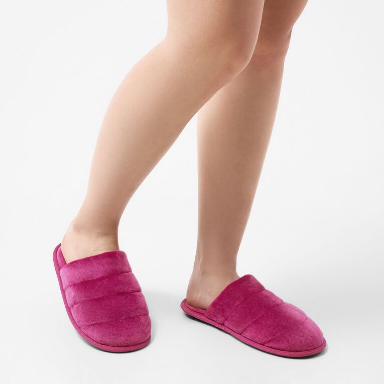 H&H Women's Puff Scuff Slippers, Pink Mid, hi-res
