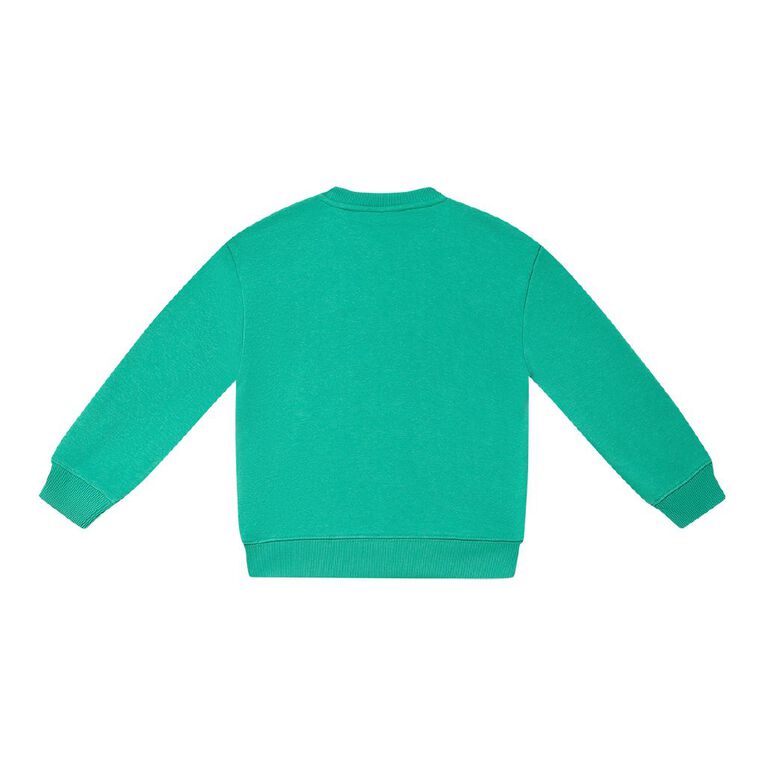 Young Original Kids' Plain Crew Sweat, Green Mid, hi-res