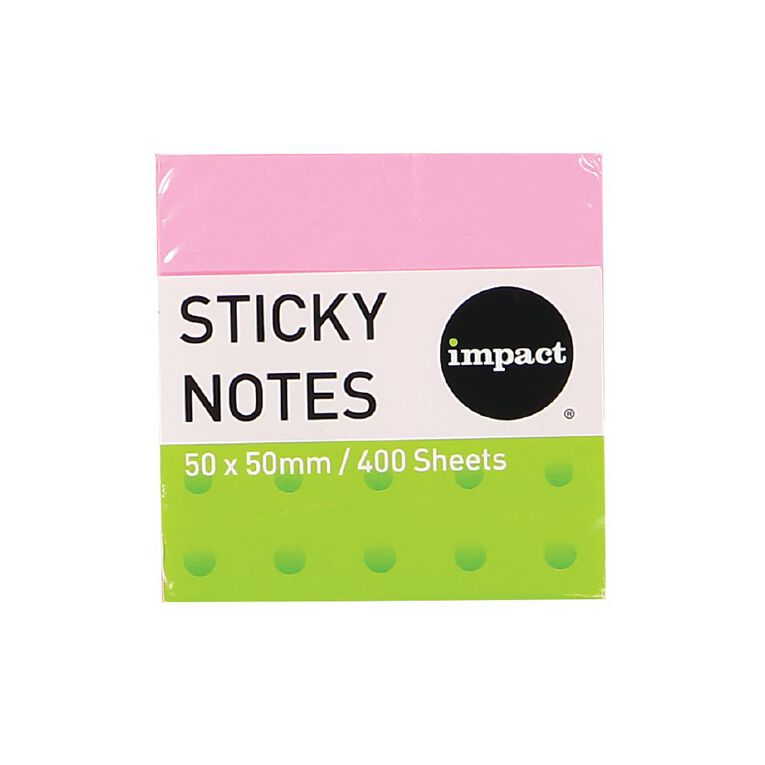 WS Fluro Sticky Notes 50mm x 50mm 400 Sheet Cube Fluro Multi-Coloured, , hi-res