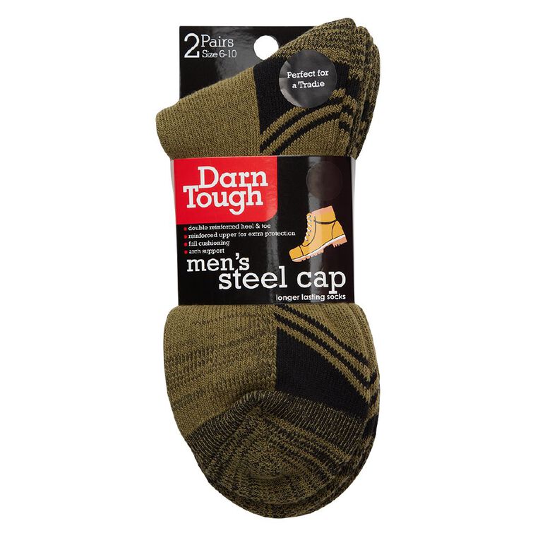Darn Tough Men's Steelcap Boot Socks 2 Pack, Khaki, hi-res