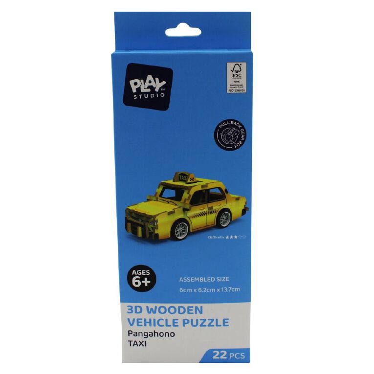 Play Studio 3D Wooden Mini Vehicle Assorted, , hi-res