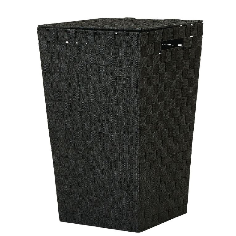 Living & Co Woven Hamper Black, , hi-res