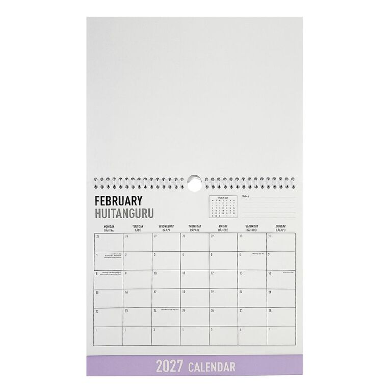 WS 2027 Wall Calendar Hard Back, , hi-res