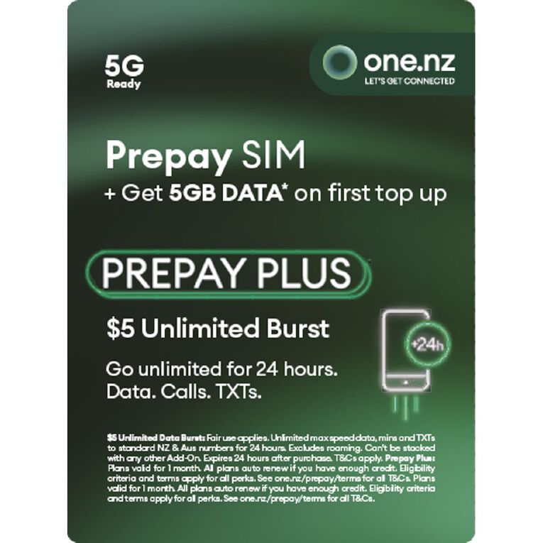 One NZ Prepay Triple Sim with Bonus 5GB, , hi-res