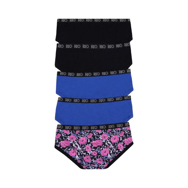 Rio Women's Boyleg Briefs 5 Pack, Navy, hi-res