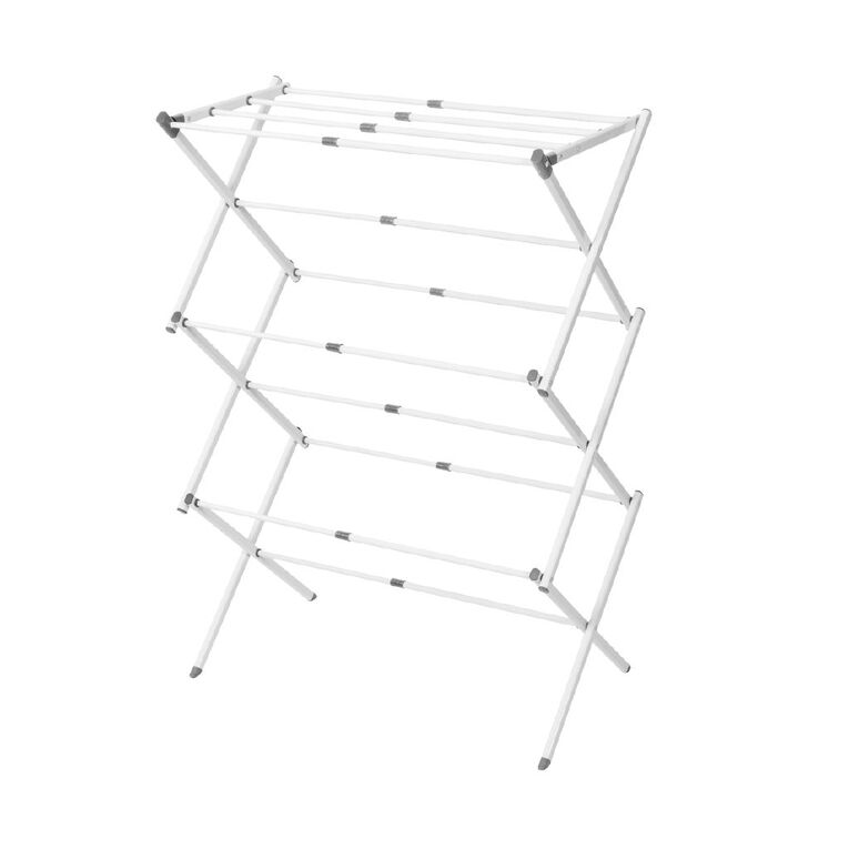 Living & Co Clothes Airer 3 Tier Steel White/Charcoal White, , hi-res