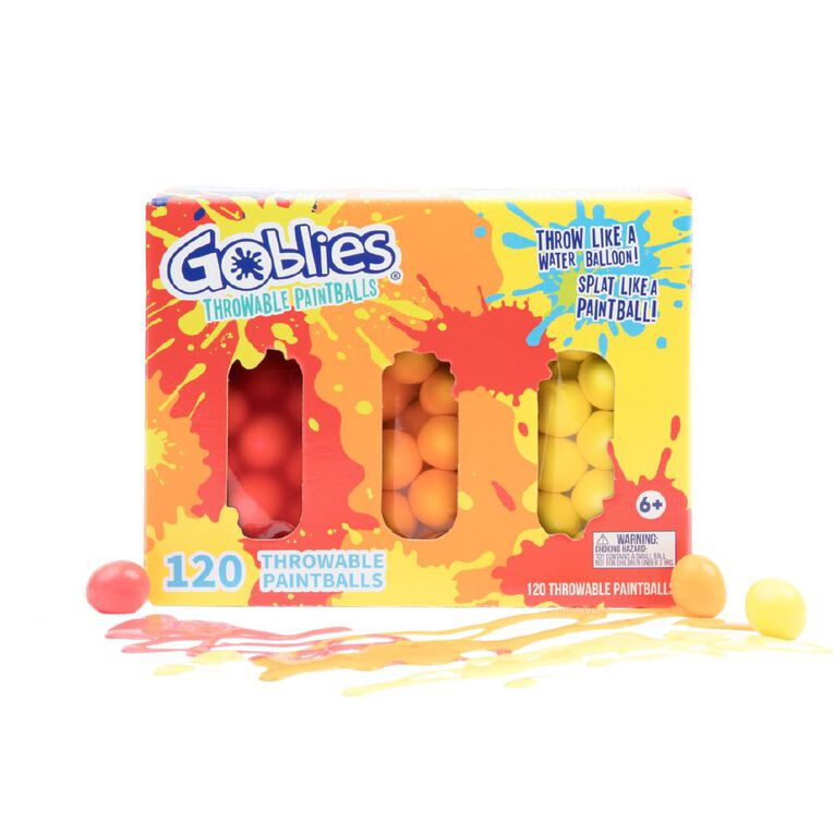 Goblies Throwable Paintballs Rainbow Pack Red/Orange/Yellow 120 Pack, , hi-res