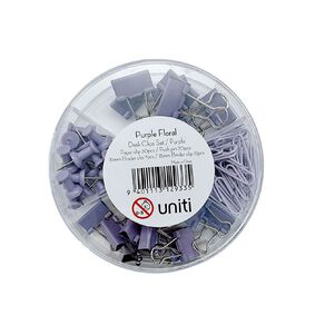 Uniti Floral Desk Clip Set Purple Mid