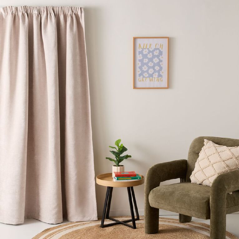Living & Co Luxe Curtains Natural 150-230cm Wide/160cm Drop, , hi-res