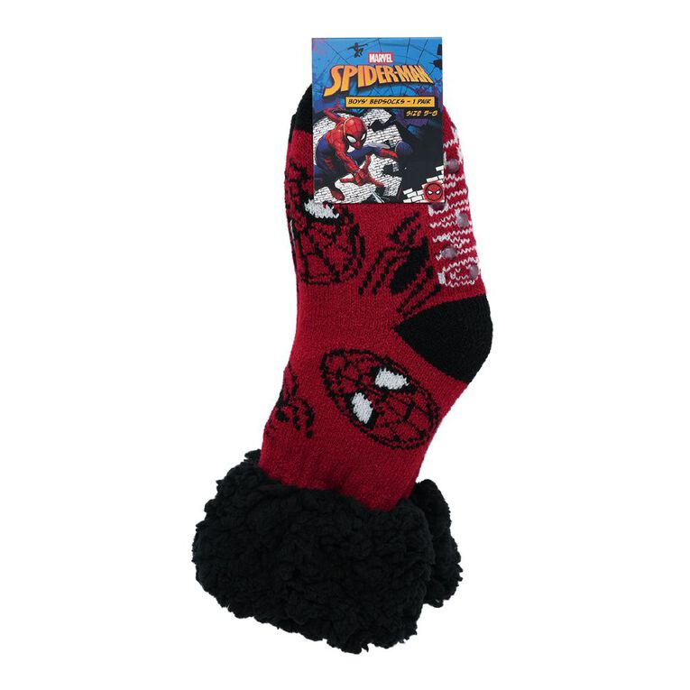 Spider-Man Sherpa Socks 1 Pack, Red Mid, hi-res