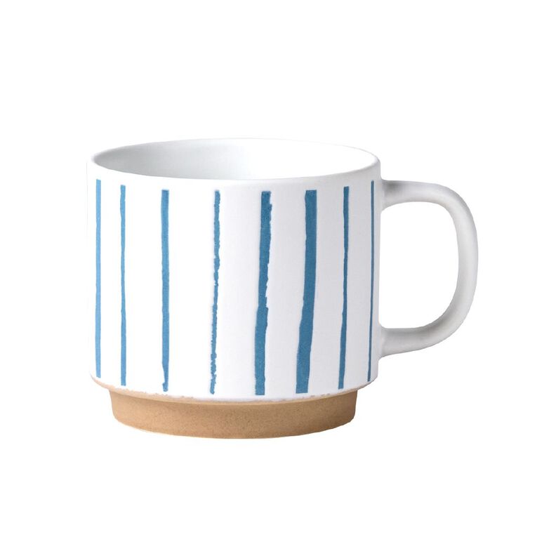 Living & Co Cyprus Stripe Stack Mug Blue, , hi-res