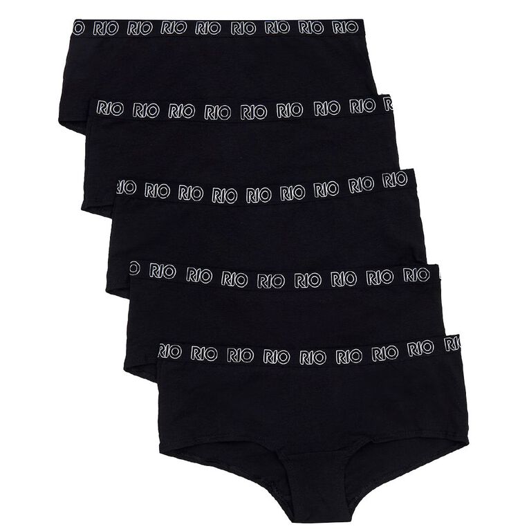 Rio Women's Shortie 5 Pack, Black, hi-res