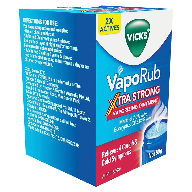Vicks VapoRub Ointment Decongestant Chest Rub Extra Strong, , hi-res