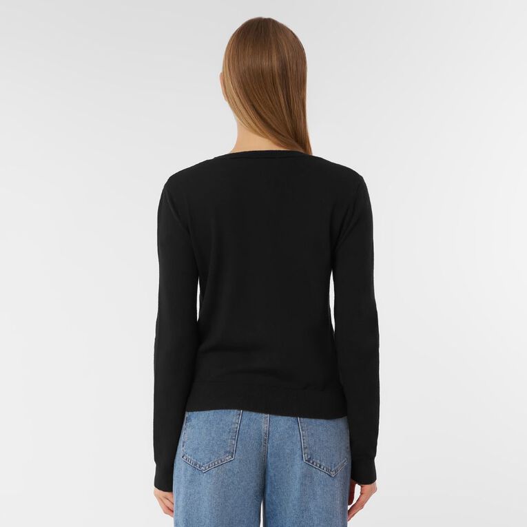 H&H Women's Essential Cardigan, Black, hi-res
