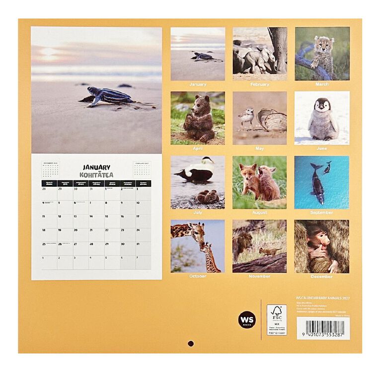 WS 2027 Calendar Baby Animals, , hi-res