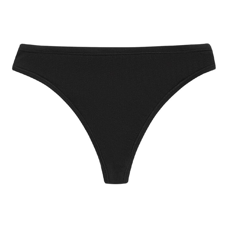 H&H Women's Cotton Comfort G-String, Black, hi-res