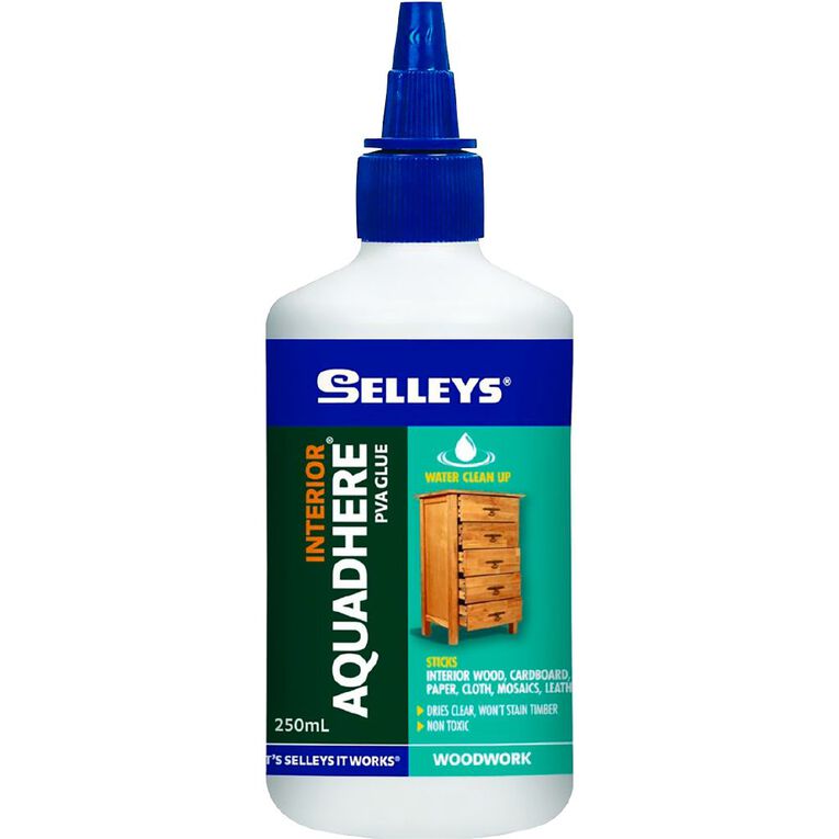 Selleys Aquadhere Interior PVA glue 250ml, , hi-res