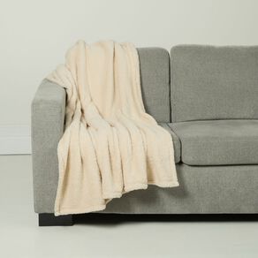 Living & Co Throw Sherpa Natural 127cm x 152cm
