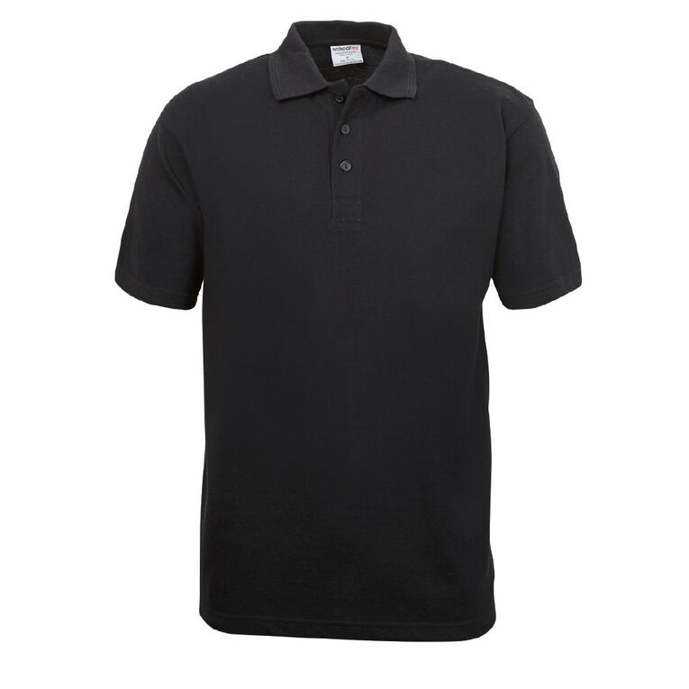 Schooltex Adults' Pique Polo, Black, hi-res