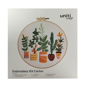 Uniti Craft Adults Embroidery Kit Cactus
