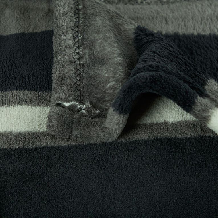 All Blacks Coral Fleece Throw Black 127cm x 152cm, , hi-res