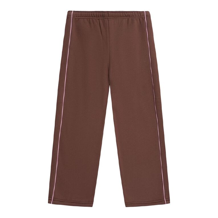 Young Original Piping Wide Leg Trackpants, Brown Dark, hi-res