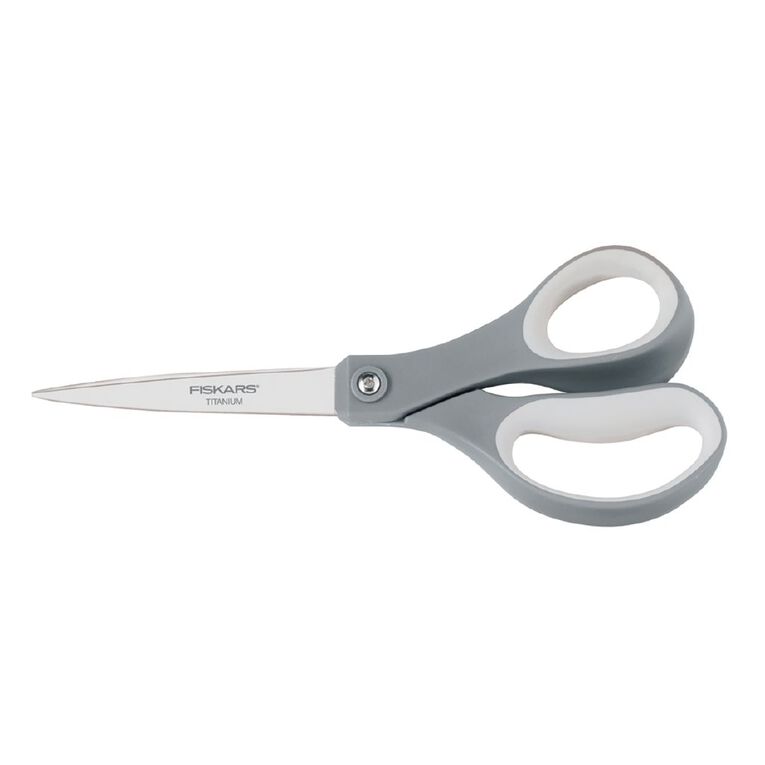 Fiskars Everyday Scissors with Titanium coated Blades Grey Mid 8 inch, , hi-res