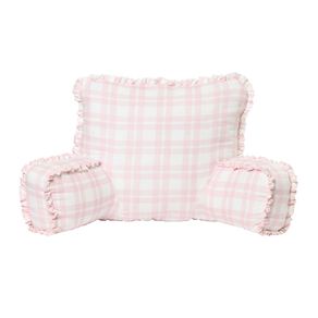 Living & Co Kids Reading Cushion Gingham Pink 45cm x 45cm