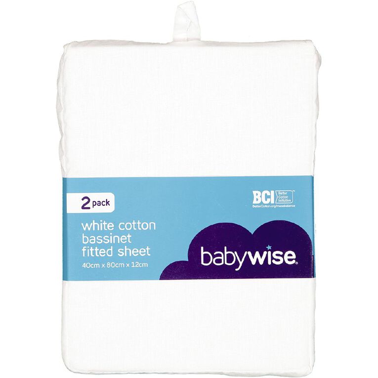 Babywise Cotton Bassinet Sheet 2 Pack, , hi-res
