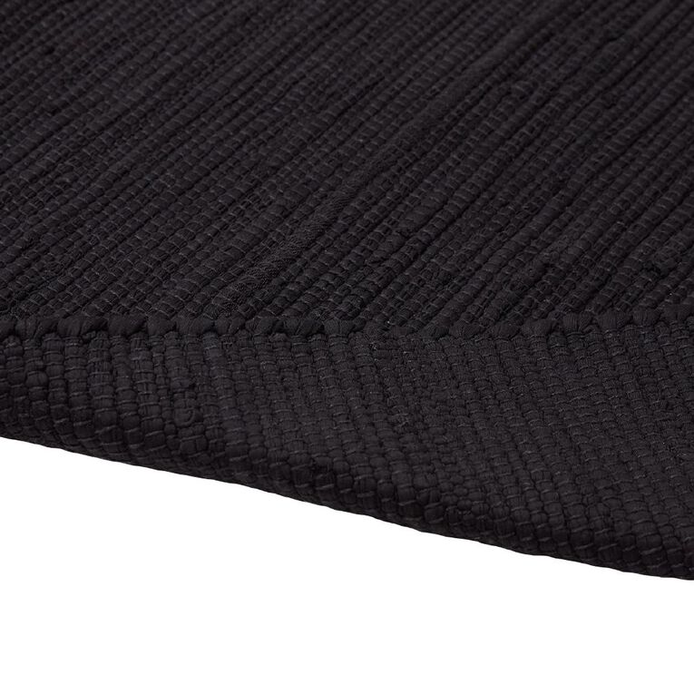 Living & Co Runner Cotton Plain Black 80cm x 300cm, , hi-res
