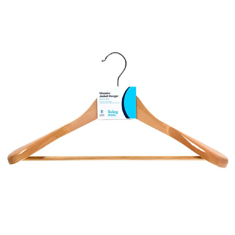 Living & Co Wooden Jacket Hanger Natural, , hi-res