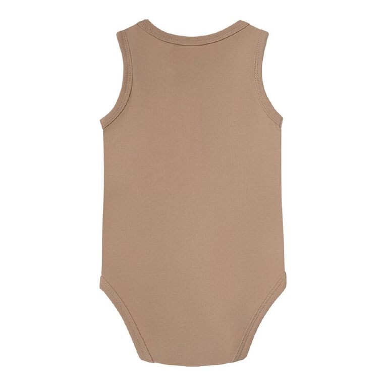 Young Original Baby Sleeveless Christmas Bodysuit, Brown Mid, hi-res