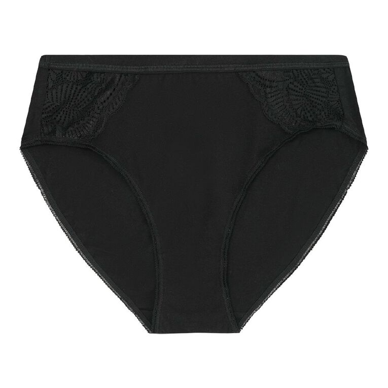 H&H Women's Hi-Cut Briefs, Black, hi-res