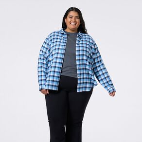 H&H Curve Women's Long Sleeve Flannel Shirt