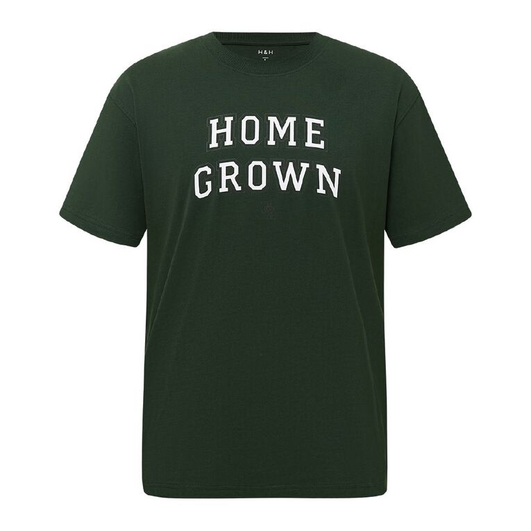 H&H Men's Relaxed Fit Graphic Tee, Green Dark HomeGrown, hi-res