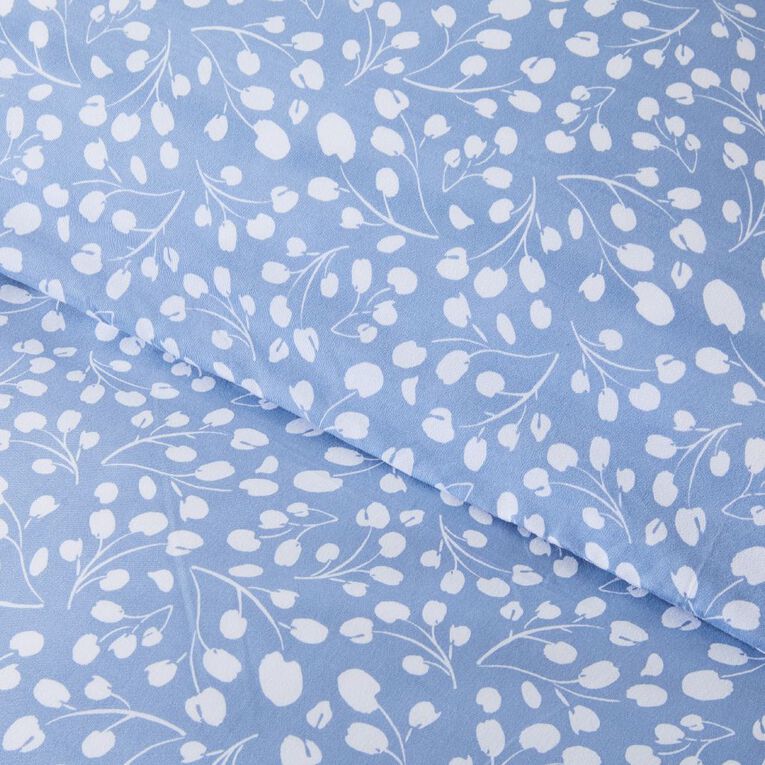Living & Co Microfibre Duvet Cover Set Eden Blue Queen, , hi-res