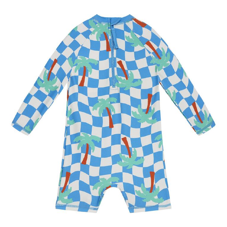 Young Original Toddler Long Sleeve Printed Rash Suit, Blue Mid, hi-res